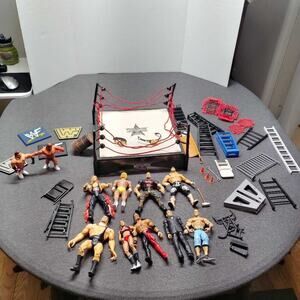 WWE Jakks Pacific Wrestlemania 25th Anniversary Ring Lot Figures & Accessories